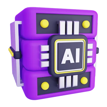 Artificial Intelligence Server  3D Icon