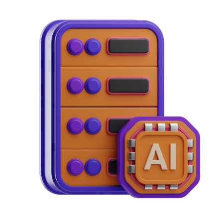 Artificial Intelligence Server  3D Icon