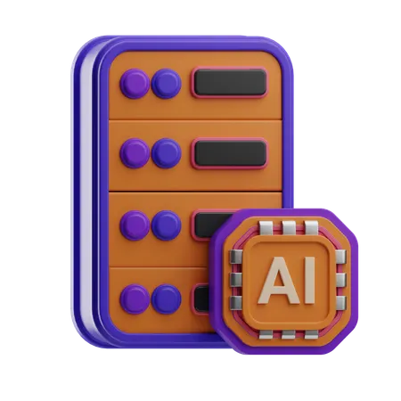 Artificial Intelligence Server  3D Icon