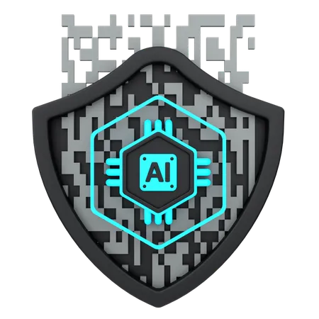 Artificial Intelligence Shield  3D Icon