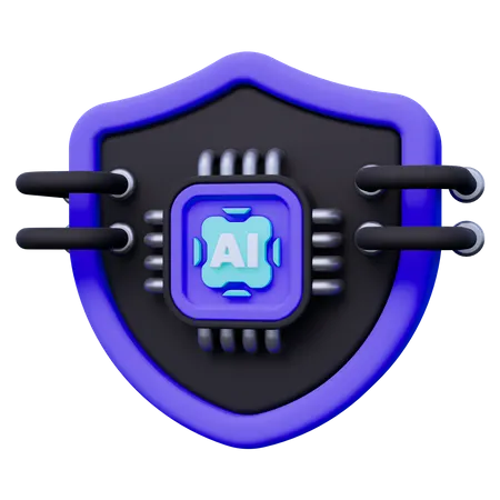 Artificial Intelligence Shield 3D Icon
