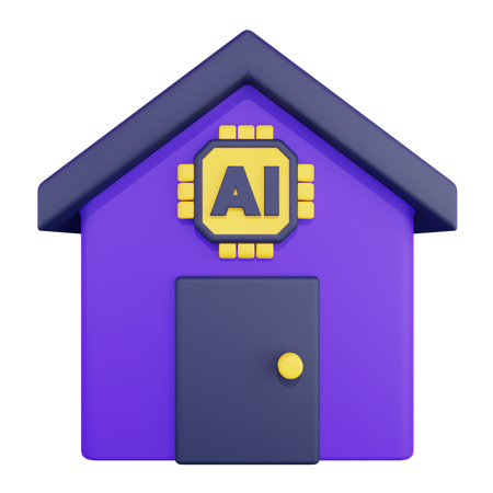 Artificial Intelligence Smart Home  3D Icon