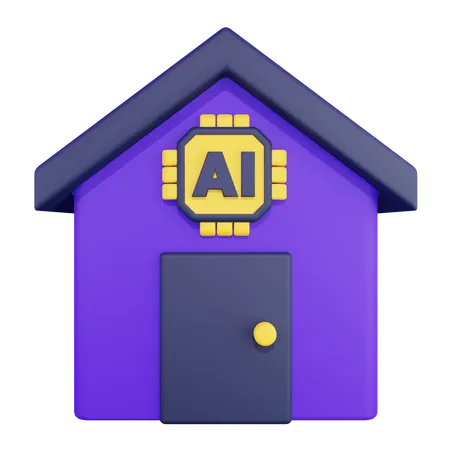 Artificial Intelligence Smart Home  3D Icon