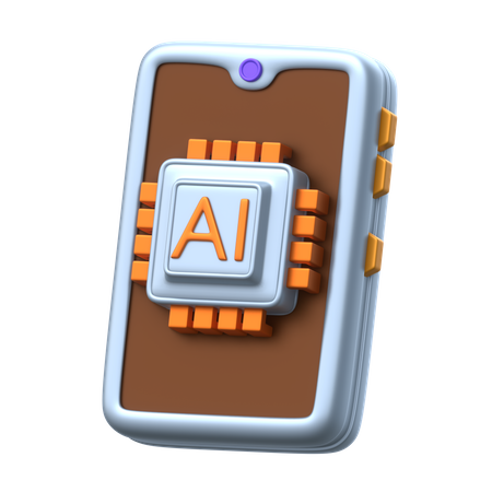 Artificial Intelligence Smartphone  3D Icon