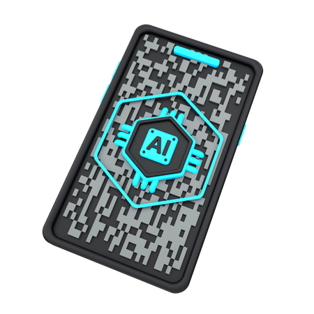 Artificial Intelligence Smartphone  3D Icon