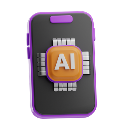 Artificial Intelligence Smartphone  3D Icon