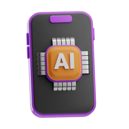 Artificial Intelligence Smartphone  3D Icon