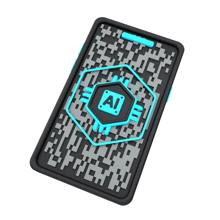 Artificial Intelligence Smartphone  3D Icon