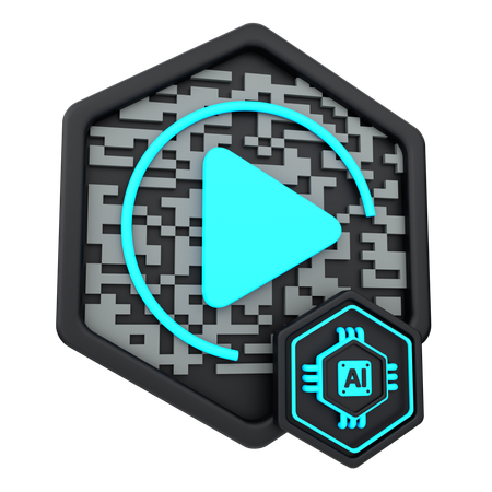 Artificial Intelligence Video  3D Icon