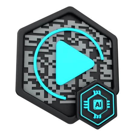 Artificial Intelligence Video  3D Icon