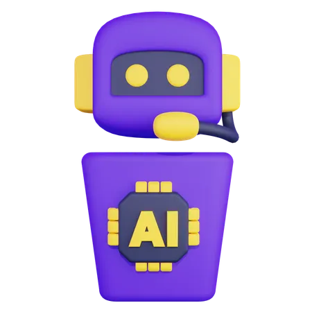 Artificial Intelligence Virtual Assistant  3D Icon