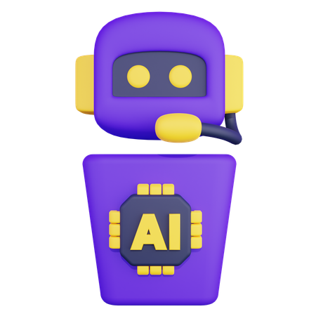 Artificial Intelligence Virtual Assistant  3D Icon