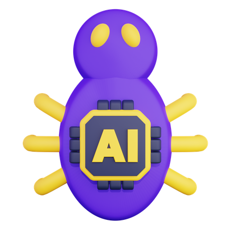 Artificial Intelligence Virus  3D Icon