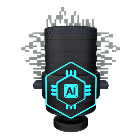 Artificial Intelligence Voice  3D Icon