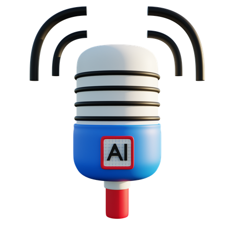 Artificial Intelligence Voice  3D Icon