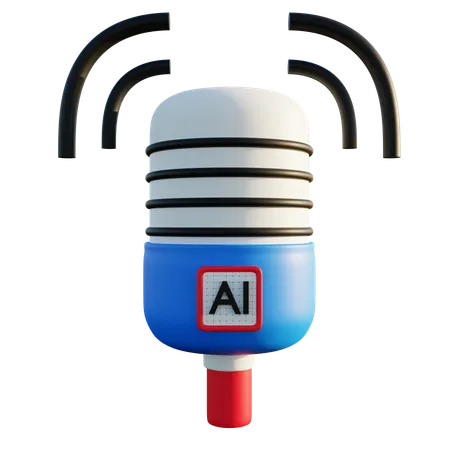 Artificial Intelligence Voice  3D Icon