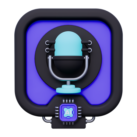 Artificial Intelligence Voice  3D Icon