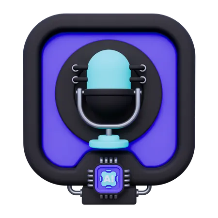 Artificial Intelligence Voice  3D Icon