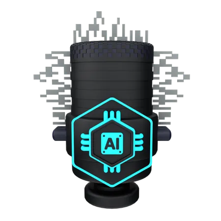 Artificial Intelligence Voice  3D Icon