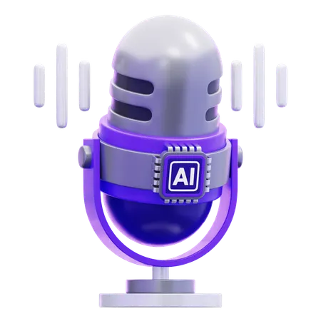 Artificial Intelligence Voice Generator  3D Icon