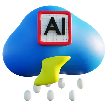 Artificial Intelligence Weather  3D Icon