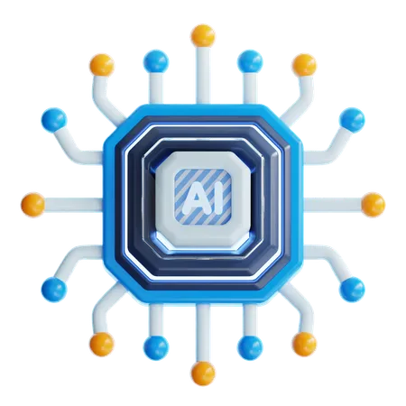 ARTIFICIAL INTELLIGENT CHIP  3D Icon