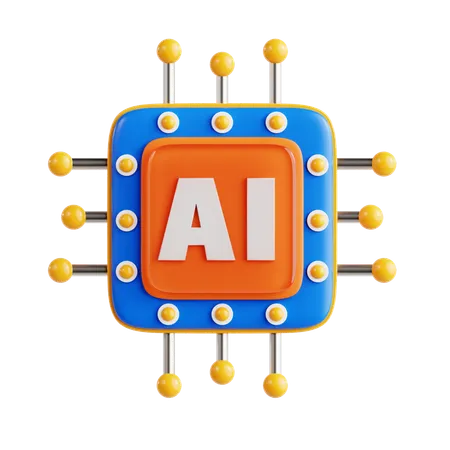 Artificial Intelligent Chip  3D Icon