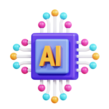 Artificial Intelligent Chip  3D Icon