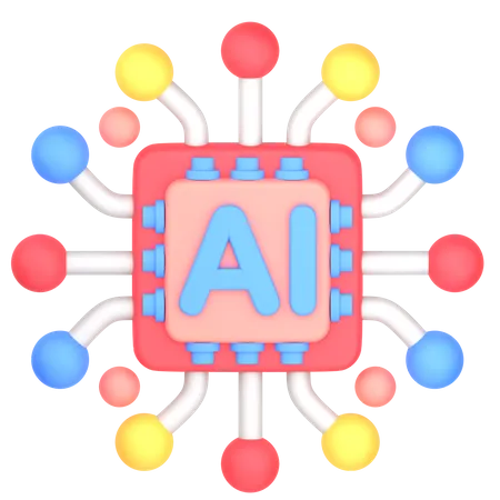 Artificial Intelligent Chip  3D Icon