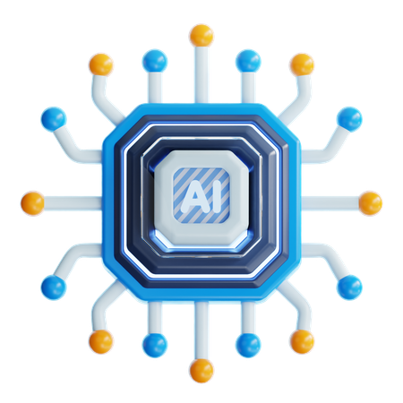 ARTIFICIAL INTELLIGENT CHIP  3D Icon