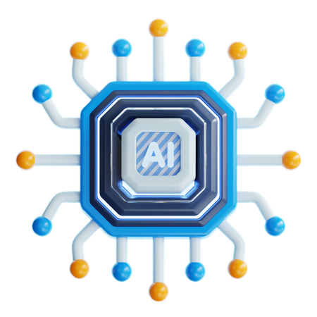 ARTIFICIAL INTELLIGENT CHIP  3D Icon