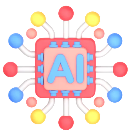Artificial Intelligent Chip 3D Icon