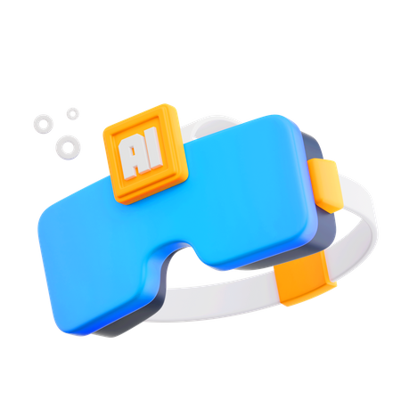 Artificiall Intelegence VR Headset Illustrations  3D Icon