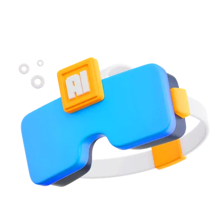 Artificiall Intelegence VR Headset Illustrations  3D Icon