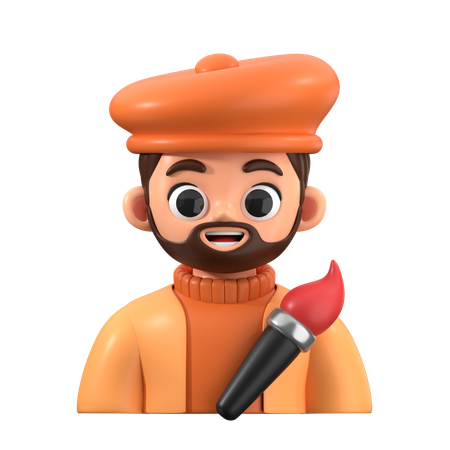 Artist  3D Icon