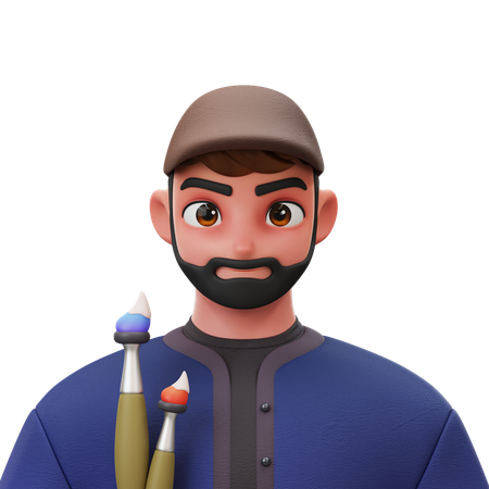 Artist  3D Icon