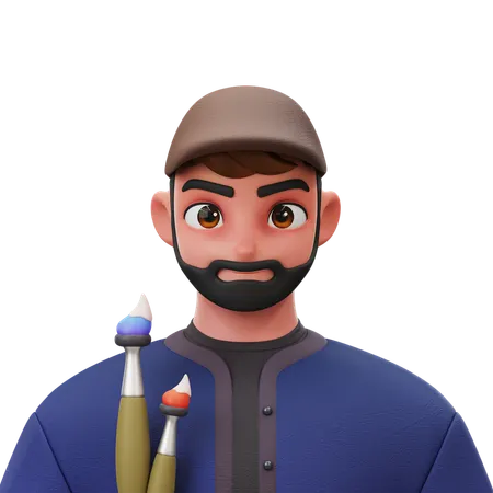 Artist  3D Icon
