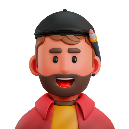 Artist  3D Icon