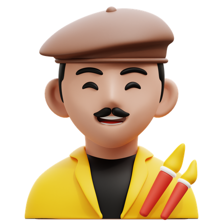 Artist  3D Icon