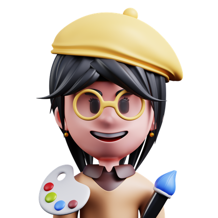 Artist  3D Icon