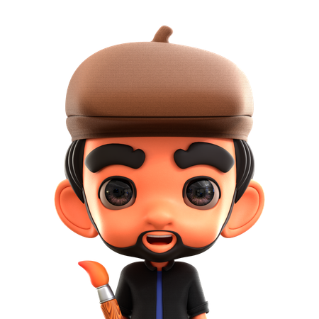 Artist  3D Icon