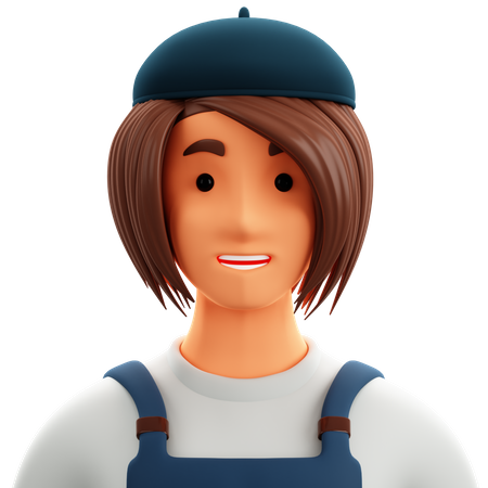 Artist Female  3D Icon