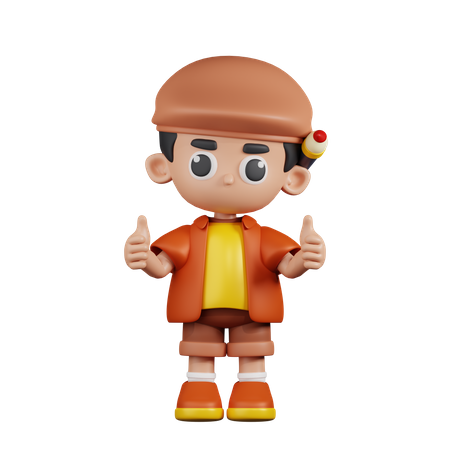 Artist Giving A Thumb Up  3D Icon