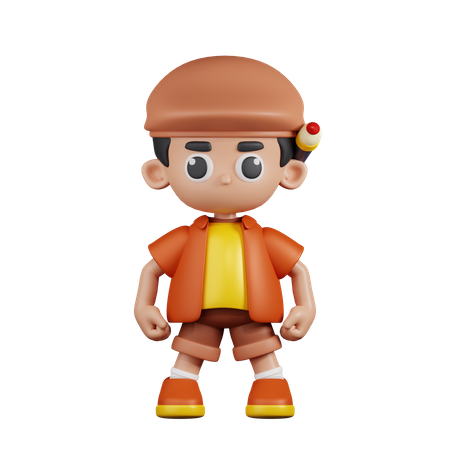 Artist In Hero Stance  3D Icon