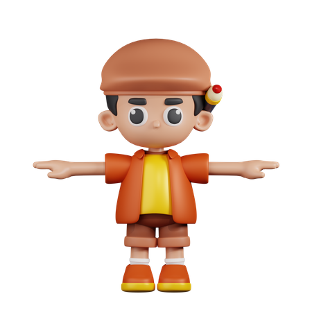 Artist In T Pose  3D Illustration