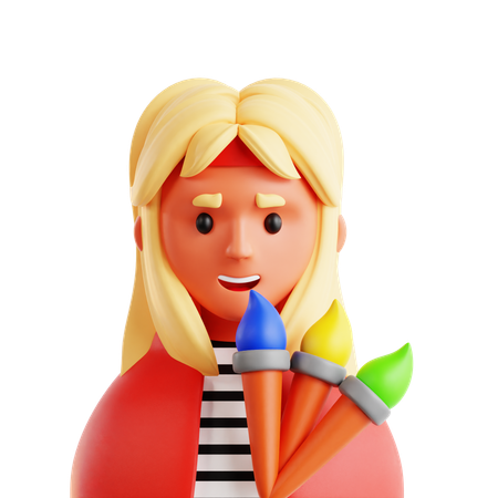 Artista femenina  3D Icon