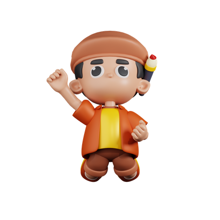 Artista saltando en el aire  3D Icon
