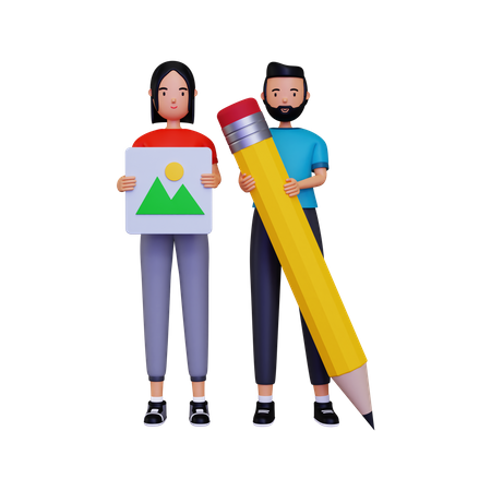 Artistas criativos  3D Illustration