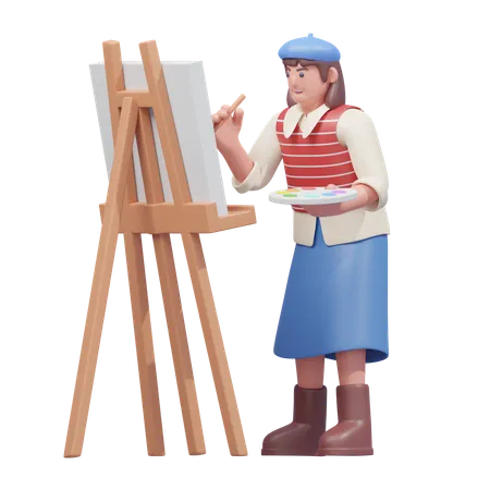 Artistic Drawing Session  3D Illustration