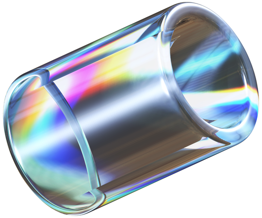 Artistic Glass Cylindrical Tube Shapes  3D Icon